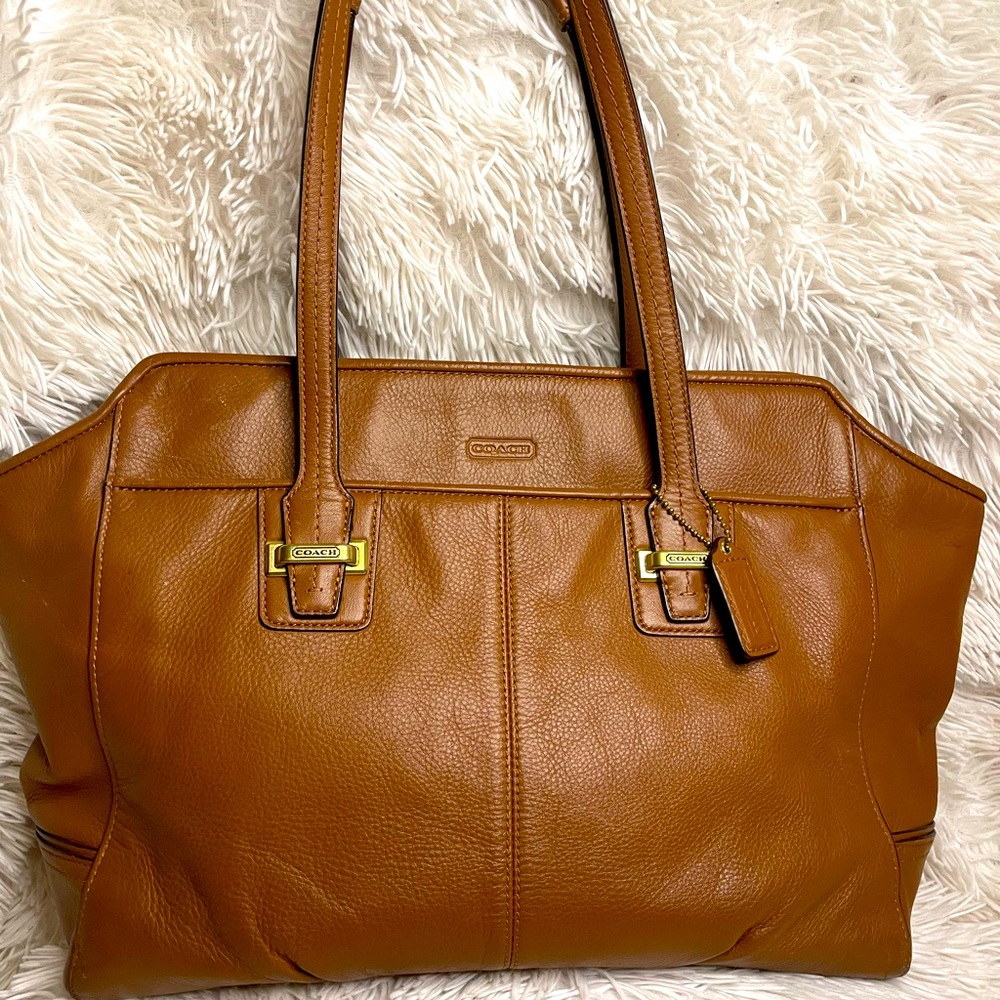 Coach Camel Color Leather Shoulder Bag